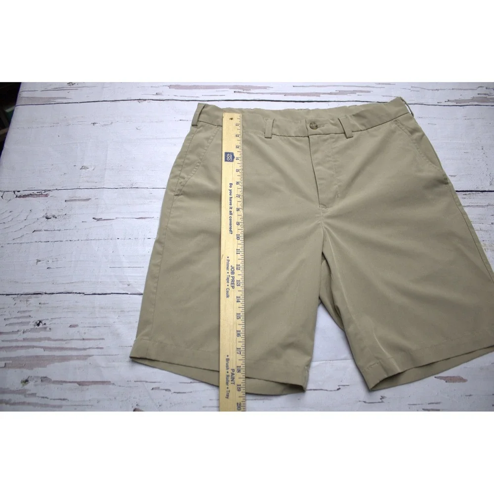 PGA Tour Mens Golf Shorts Khaki Tan Performance Stretch Size 32